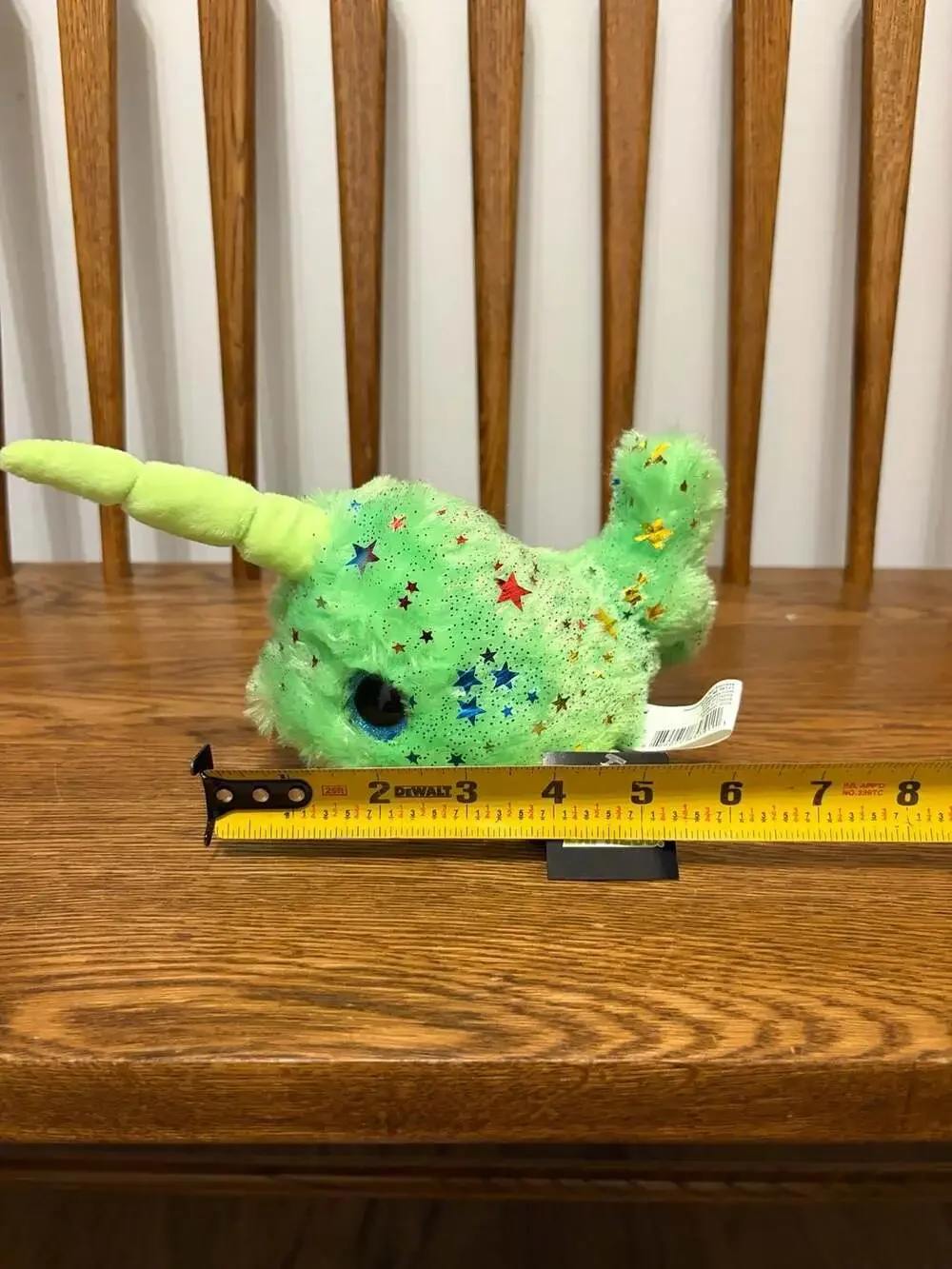 Fun Express Star-Patterned Glitter Narwhal Plush Toy